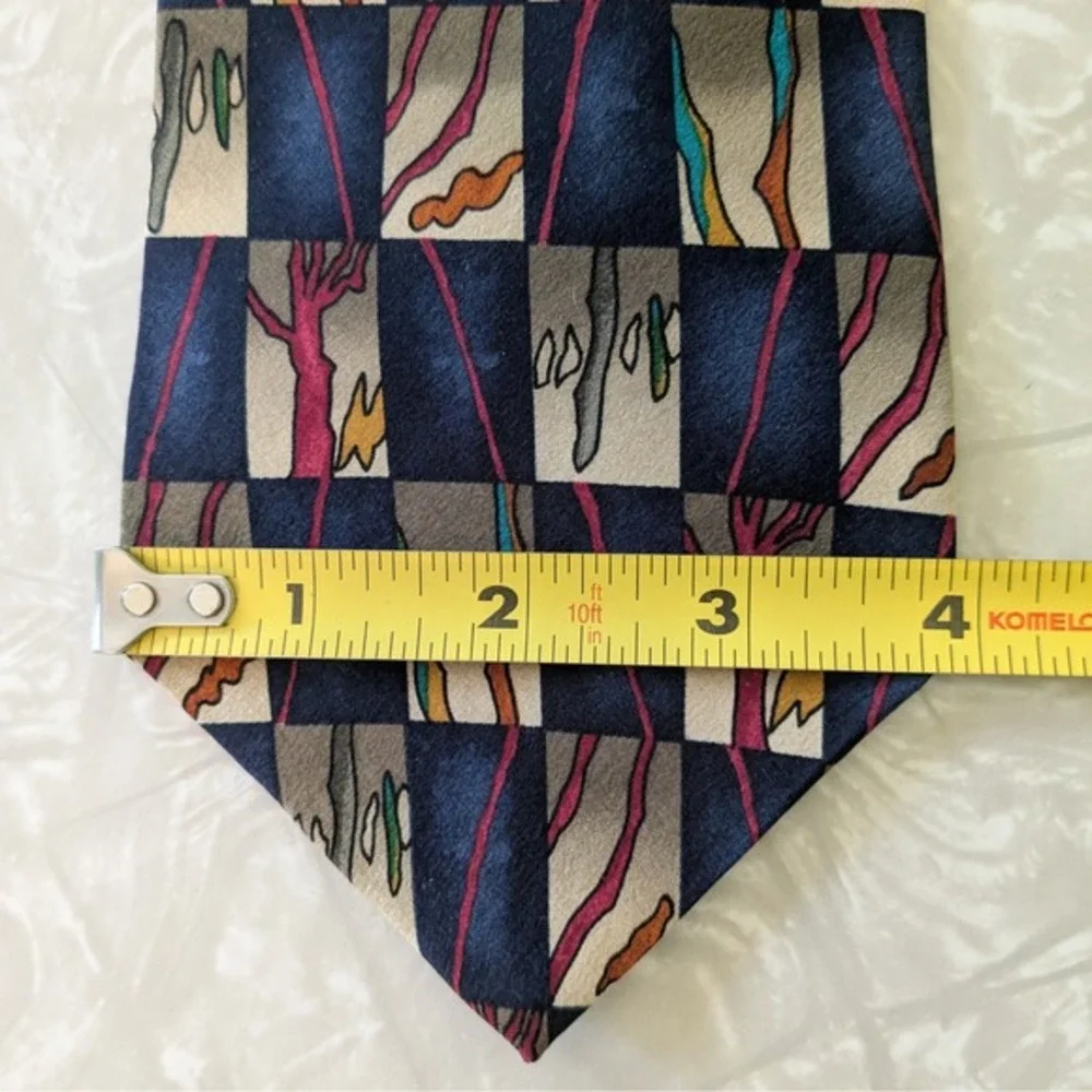 J.‎ Garcia Silk Necktie Grateful Dead Abstract Checkerboard Navy 58
